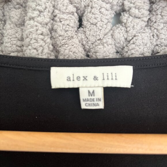 Alex & Lili Black V-Neck Short Sleeve Top – Size Medium | - Picture 2 of 8
